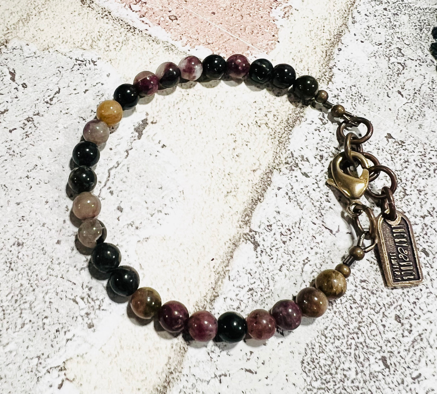 Rainbow tourmaline bracelet