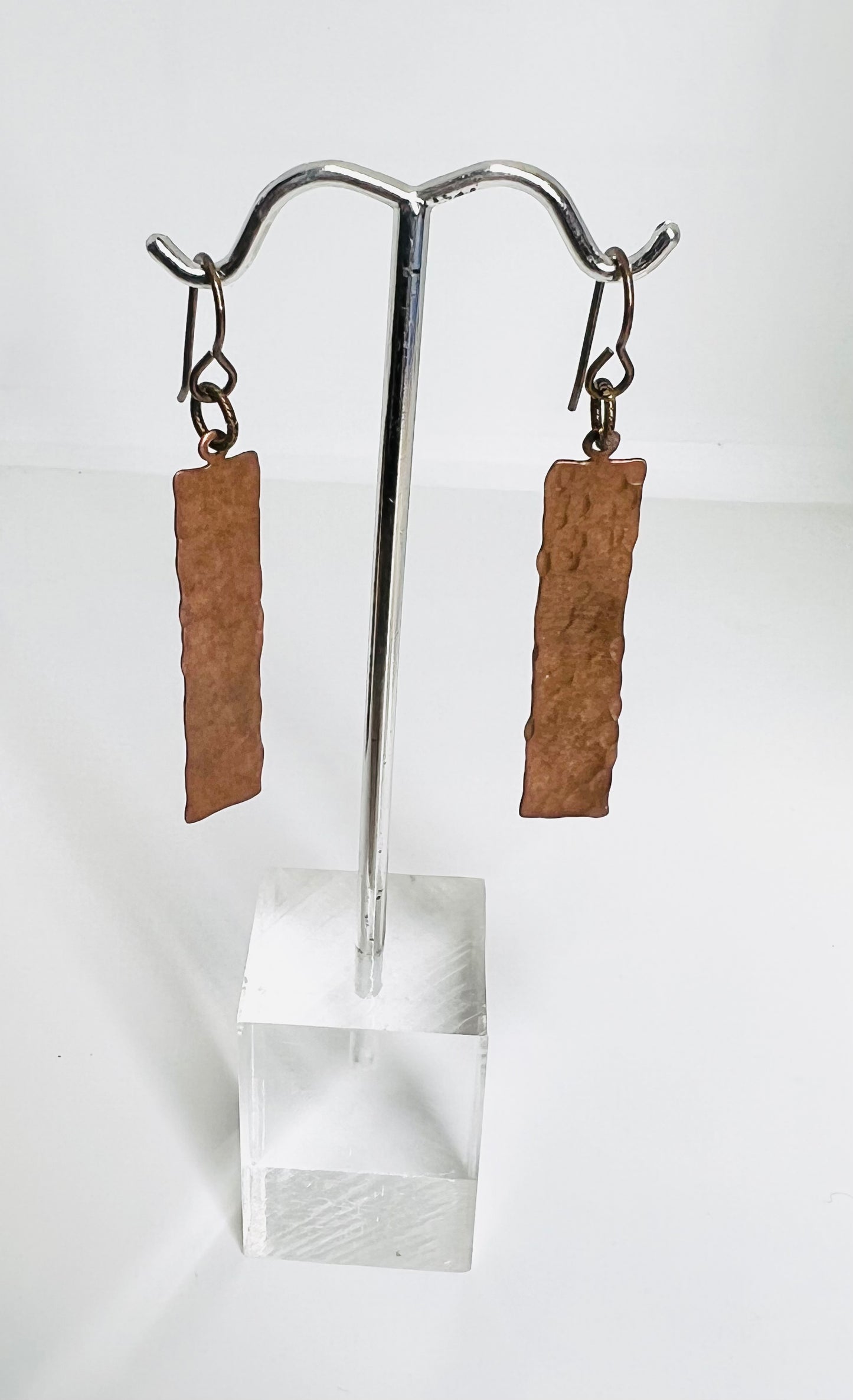 Copper strip earrings